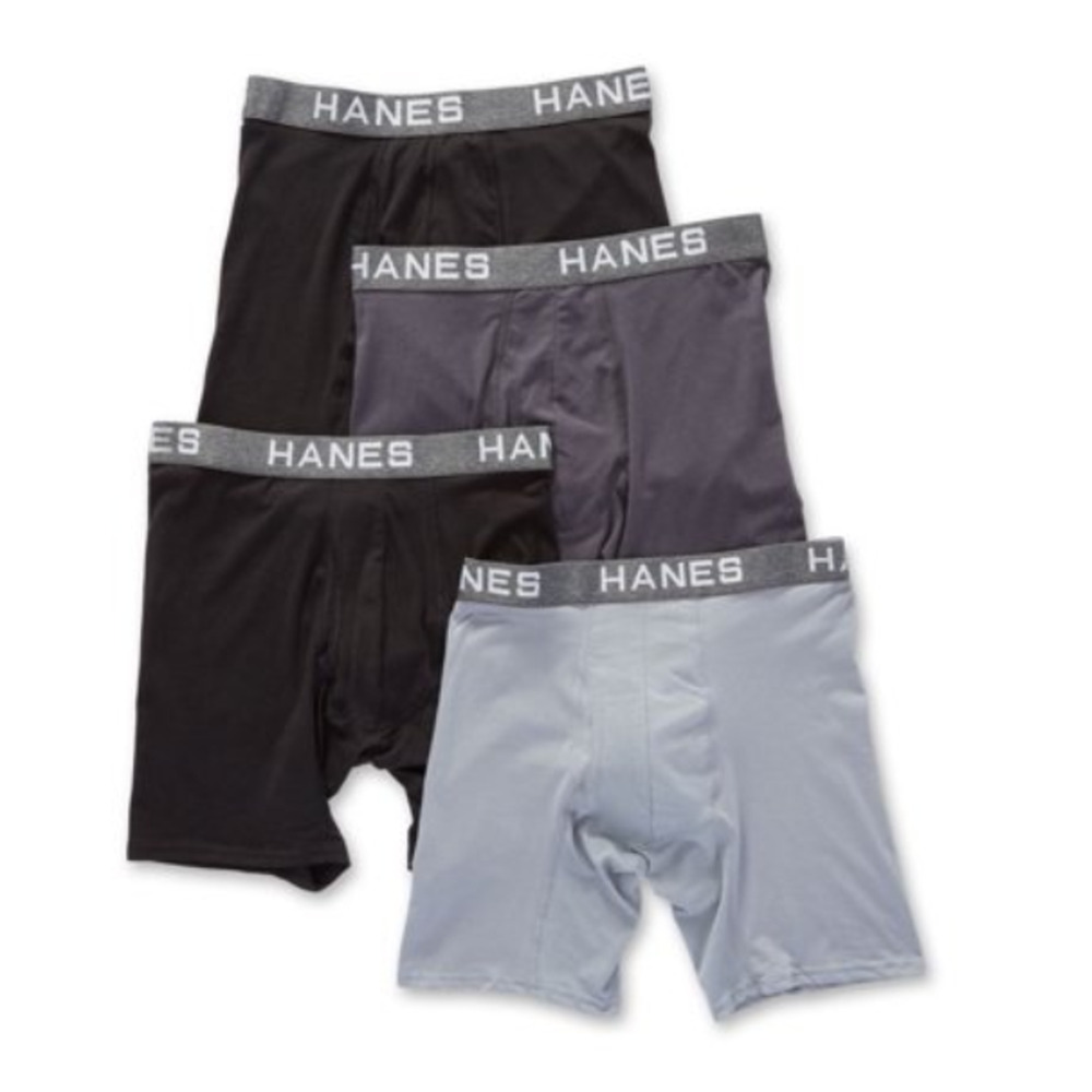 Hanes Platinum Men 4-Pack Comfortflex Boxer Briefs Multi Size M